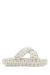 CHLOÉ IVORY STRETCH FABRIC KAMY SLIPPERS