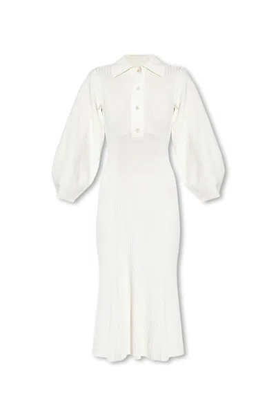 Chloé Ivory Stretch Wool Blend Dress In White