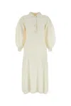 Chloé Ivory Stretch Wool Blend Dress In White