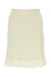 Chloé Chloe Ivory Stretch Wool Blend Skirt In White