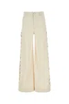 Chloé Chloe Ivory Denim Wide Leg Jeans In White