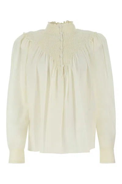 Chloé Ivory Wool Blouse In 24t