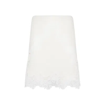 Chloé Ivory Wool Mini Skirt In White