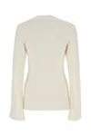 Chloé Ivory Stretch Wool Blend Cardigan