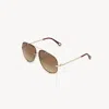 Chloé Ivy Sunglasses Gold Size Onesize 100% Nickel In Multi