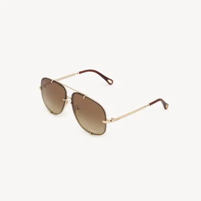 Chloé Ivy Sunglasses Gold Size Onesize 100% Nickel In Multi