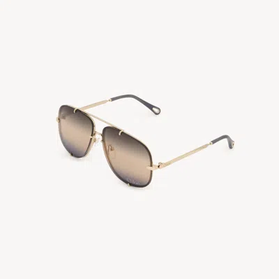Chloé Ivy Sunglasses Gold Size Onesize 100% Nickel