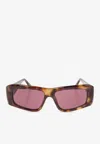 Chloé Izia Rectangular Sunglasses In Brown