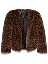 Chloé Long-sleeved Imitation Fur Jacket In Braun