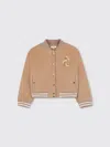 Chloé Peach-pink Wool Blend Bomber Jacket In Brown