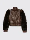 Chloé Women Leather Jacket In Brown