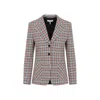 Chloé Chloe Checked Wool-blend Blazer In Neutral