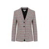 Chloé Chloe Checked Wool-blend Blazer In Neutral