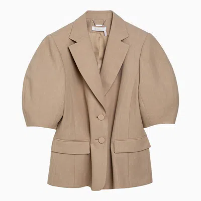 Chloé Jacket With Balloon Sleeve In Beige