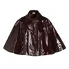 Chloé Glossy Cape Silhouette Jacket In Brown