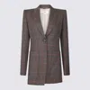Chloé Tailored Jacket Longline Silhouette In Gray