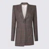 Chloé Tailored Jacket Longline Silhouette In Gray