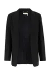 Chloé Chloè Single Breasted Silk Blend Wool Jacket In Black