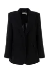 Chloé Chloè Single Breasted Silk Blend Wool Jacket In Black