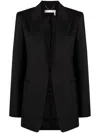 Chloé Black Single-breasted Silk Blend Wool Blazer In Black