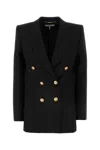 Chloé Cascade-lapel Double-breasted Boucle Jacket In Black
