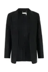 Chloé Chloè Single Breasted Silk Blend Wool Jacket In Black