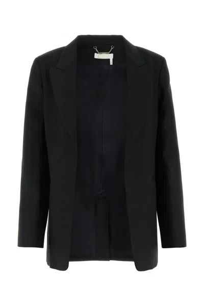 Chloé Single-breasted Blazer Jacket In Black