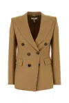 Chloé Chloe Double-breasted Wool Blazer In Nut