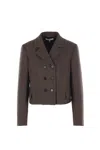 Chloé Houndstooth Double-breasted Jacket In Brown