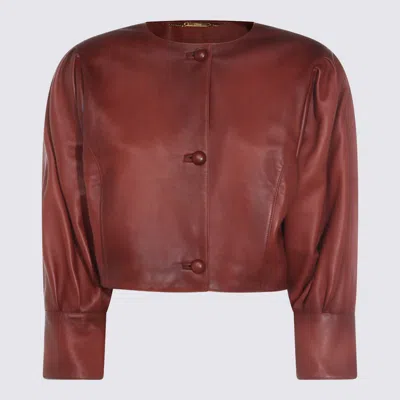 Chloé Short Jacket Jackets Bordeaux In Brown