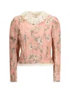 Chloé Baroque Silk-blend Taffeta Jacket With Floral Jacquard Women In Pink