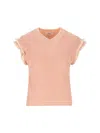 Chloé Cap-sleeved Wool Knit Top In Pinky Orange
