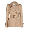 Chloé Belted Double-breasted Overcoats Epaulettes In Brown