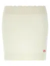 Chloé Cashmere Wool Mini Skirt With Ribbed Waistband In Neutral