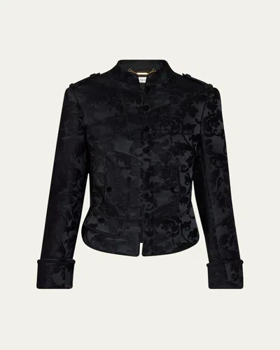 Chloé Jacquard Velvet Single-breasted Jacket In Black