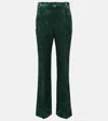 Chloé Jacquard Wool And Silk Slim Pants In Green