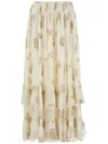 Chloé Metallic Silk Jacquard Maxi Skirt In Nude