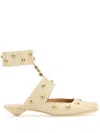 Chloé Jade Studded Leather Mules In White