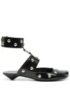Chloé Jade Leather Stud Ankle-cuff Ballerina Mules In Black