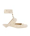 Chloé Jade Studded Leather Mules In Cream