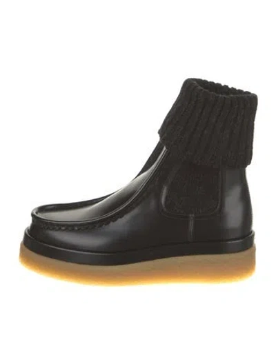 Pre-owned Chloé Jamie Patent Leather Sock Boots In Black