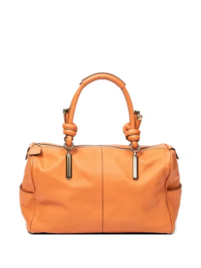 Pre-owned Chloé Janet Leather Tote Bag In Orange