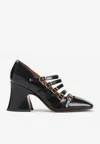 Chloé Janis 75 Multi-strap Pumps In Black