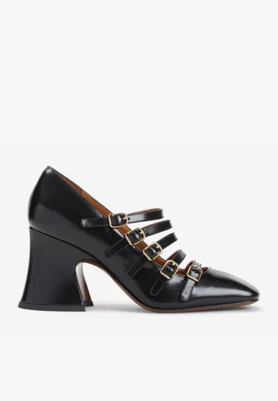 Chloé Janis 75 Multi-strap Pumps In Black