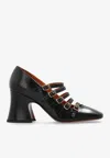 Chloé Janis 80 Calf Leather Pumps In Black