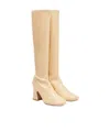 Chloé Chloe Women Cream Synthetic Leather Janis Boots In Neutral