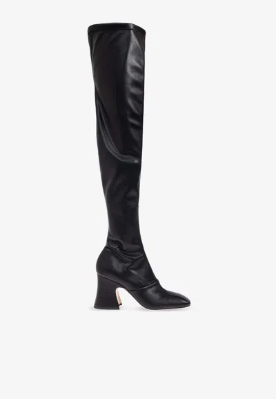 Chloé Janis 80 Over-the-knee Leather Boots In Black