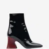 Chloé Janis Ankle Boots With Glossy Calfskin In Black