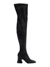 Chloé 80mm Janis Stretch-leather Square-toe Boots In Black
