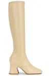 Chloé Chloe Women Cream Synthetic Leather Janis Boots In Animal Print